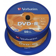 Диск DVD-R 4.7Gb 16x Verbatim #43548 [cake50/200]