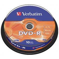 Диск DVD-R 4.7Gb 16x Verbatim #43523 [cake10/200]