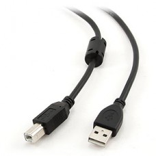 Кабель USB2.0 AM - BM, 1.8м, экран, ферр. фильтры, Cablexpert [CCF-USB2-AMBM-6] черный