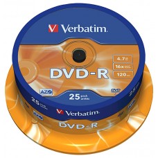 Диск DVD-R 4.7Gb 16x Verbatim #43522 [cake25/200]
