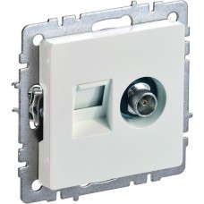 Розетка с/у TV + RJ45, IP20, IEK BRITE [BR-AK20-1-K36] жемчуг