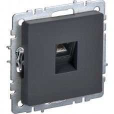 Розетка с/у компьютерная 1xRJ45, IP20, IEK BRITE [BR-K10-1-K53] графит