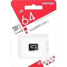 Карта памяти Micro SDXC 64Gb SmartBuy Class 10 UHS-1 LE без адаптера