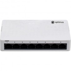 Коммутатор Optimus U1EN-7F/1F 8port 10/100TX неуправляемый компакт. пластик DC 5-12В