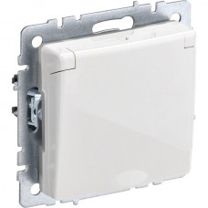 Розетка с/у 2P+E 16А, IP44, в сборе, с крышкой/шторками, IEK BRITE [BR-R16-16-44-K01] белый