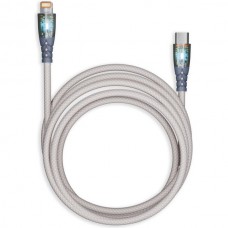 Кабель Type-C - Lightning, 1.0м, 3A, прозрачные наконечники, SmartBuy [IK-12-PDTRANSP-GRAY]