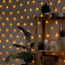 Гирлянда Сетка 1,6*1,6м, прозр., 144LED, контрол., 8 режимов, ЖЕЛТЫЙ, Luazon [1585750]