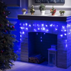 Гирлянда Бахрома 1,8 х 0.5 м, прозрачная, 48 LED, 8 режимов, СИНИЙ, Luazon [3556831]