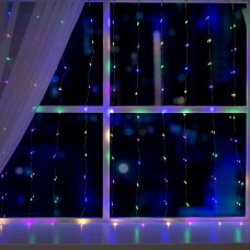Гирлянда Занавес 1*1м, серебр., LED-100-12V, фиксинг, МУЛЬТИ, Luazon [5206151]