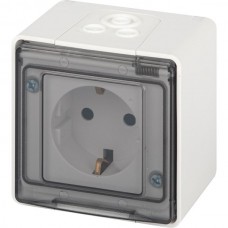 Розетка о/у 2P+E 16A, IP55, со шторками, с крышкой, ЭРА Эксперт [11-2501-01][8] белый