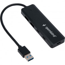 Концентратор USB 3.0 GEMBIRD UHB-C415, 4 порта, кабель Type-C 19 см, с доп. питанием (Type-C)