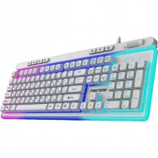 Клавиатура Jet.A PANTEON M210, с LED-подсветкой, белая, USB
