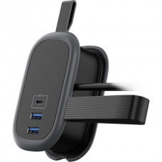 Удлинитель  1.13м, 16А/4000Вт, 3x1.5, 2хUSB+Type-C, Cablexpert Exnovo mini [EXN-1-CU2-B-1.13] чёрный