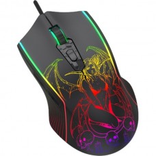 Мышь Jet.A Panteon MS81 (110), 6кн., игровая, черная, 400-7200dpi, RGB-подсветка, LED 13 реж., USB