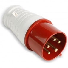 Вилка силовая переносная 025, 3P+PE+N, 32А, 380В, IP44, Smartbuy [SBE-32-PP5-380] красный