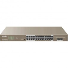 Коммутатор Tenda TEG1126P-24-410W PoE, 24 порта, 24x1 Гбит/с, PoE 24х30 Вт (до 370Вт), неуправляемый