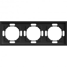Рамка 3п, IP20, STEKKER Эмили [PFR00-5003-05] черный уголь soft touch