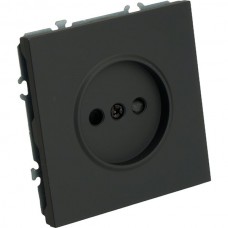 Розетка с/у 2P 16A, IP20, со шторками, STEKKER Эмили [RST16-5109-05][12] черный уголь soft touch