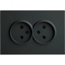 Розетка с/у 2x2P 16A, IP20, со шторками, STEKKER Эмили [RST16-5116-05][8] черный уголь soft touch