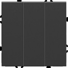 Выключатель с/у 3-кл 10A, IP20, STEKKER Эмили [RSW10-5108-05] черный уголь soft touch