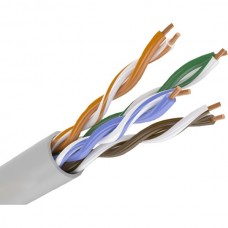 Кабель UTP 5e 4 пары медь 0,48мм 25AWG, внутренний, серый, Optimus [305м]