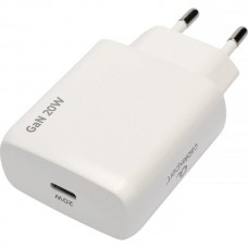 Зарядное устройство Cablexpert, 20Вт GaN, 3А, QC4.0/PD, 1xType-C [MP3A-PC-59] белый