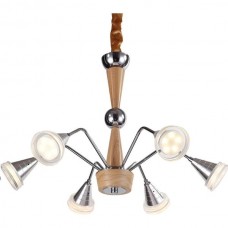 Люстра подвесная LED  30W, 3000K, 600*600*790, Lucia Tucci [Natura 072.6 Led] хром/св.дер/бел