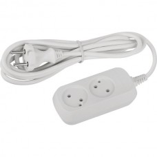 Удлинитель  3м 2 розетки б/з, 10А/2200Вт, ПВС 2х0.75, Эра Greenline [UDL-10-230]