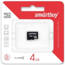 Карта памяти Micro SDHC 4Gb SmartBuy Class 10 без адаптера