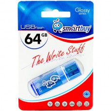 Накопитель USB Flash 64Gb SmartBuy Glossy series Blue