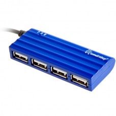 Концентратор USB 2.0 Smartbuy, 4 порта, голубой [SBHA-6810-B]