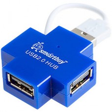 Концентратор USB 2.0 SmartBuy, 4 порта, голубой [SBHA-6900-B]