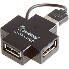 Концентратор USB 2.0 SmartBuy, 4 порта, черный [SBHA-6900-K]