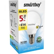 Лампа LED Smartbuy E14/P45 шар,  5W, 3000K, 350Лм [SBL-P45-05-30K-E14]
