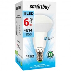 Лампа LED E14/R50 рефлектор,  6W, 4000K, 480Лм, Smartbuy [SBL-R50-06-40K-E14]