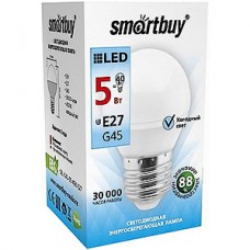 Лампа LED E27/G45 шар,  5W, 4000K, 400Лм, Smartbuy [SBL-G45-05-40K-E27]