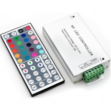 Контроллер ленты LED RGB 12/24В, 3*6А, радио пульт 44кн, 135*78*55 [RF-RGB-44-18A]