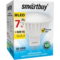 Лампа LED GU5.3/MR16 софит,  7W, 3000K, 560Лм, Smartbuy [SBL-GU5_3-07-30K-N]