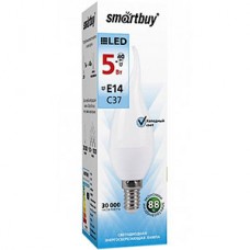 Лампа LED Smartbuy E14/C37 свеча на ветру,  5W, 4000K, 400Лм [SBL-C37Tip-05-40K-E14]