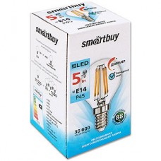 Лампа LED E14/P45 шар,  5W, FILAMENT, 4000K, 370Лм, Smartbuy [SBL-P45DF-5-40K-E14] диммируемая