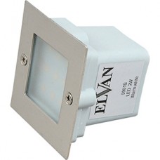 Светильник декоративный LED 2W, встраиваемый, 3000K, 70*70*55, IP44, металл, ELVAN [А025-(5901S)]