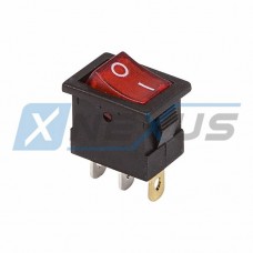 Выключатель клавишный 12В 15А 3c ON-OFF красный с подсветкой Mini RWB-206-1/SC-768 REXANT [36-2170]