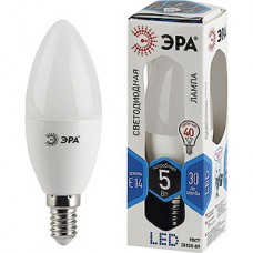 Лампа LED E14/B35 свеча,  5W, 4000K, 400Лм, ЭРА [LED smd B35-5W-840-E14]