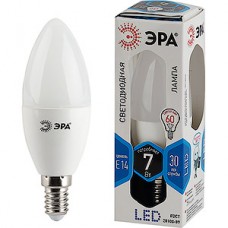 Лампа LED E14/B35 свеча,  7W, 4000K, 560Лм, ЭРА [LED smd B35-7W-840-E14]