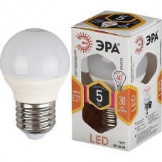 Лампа LED E27/P45 шар,  5W, 2700K, 400Лм, ЭРА [LED smd P45-5W-827-E27]