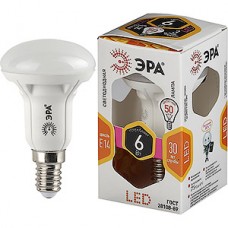 Лампа LED E14/R50 рефлектор,  6W, 2700K, 480Лм, ЭРА [LED smd R50-6W-827-E14]