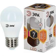 Лампа LED E27/P45 шар,  7W, 2700K, 560Лм, ЭРА [LED smd P45-7W-827-E27]