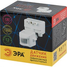 Датчик движения прожекторный 120гр, 1200Вт, 10-420с, 12м, IP44, ЭРА [MD 02]