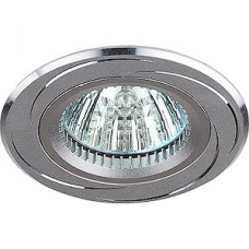 Светильник встраиваемый для ламп GU5.3/MR16, d80/60, алюминиевый, ЭРА [KL34 AL/SL] серебро/хром
