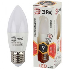 Лампа LED E27/B35 свеча,  9W, 2700K, 720Лм, ЭРА [LED smd B35-9W-827-E27]